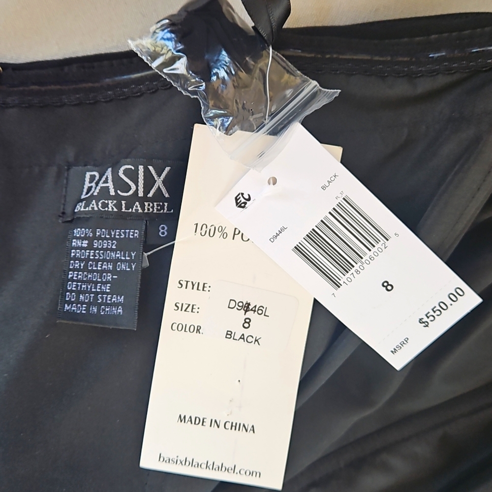 Basix Black Label Strapless Gown Dress Size 8 - Picture 15 of 16